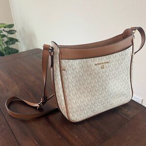 Michael Kors Tan and Cream Crossbody Bag